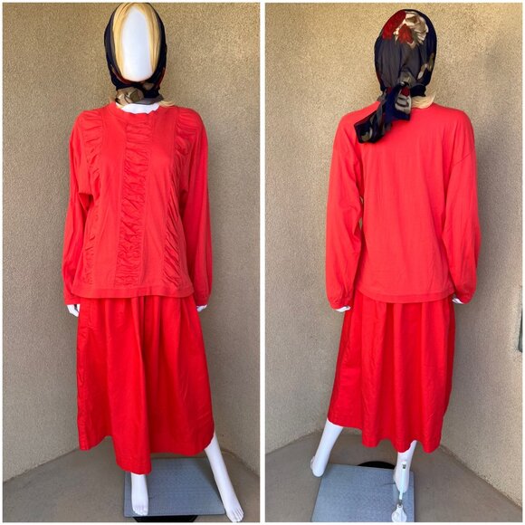 Gene Ewing Dresses & Skirts - Vintage 80s Gene Ewing Bis Bis Wrinkled Rich Denim Skirt Set
